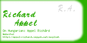 richard appel business card